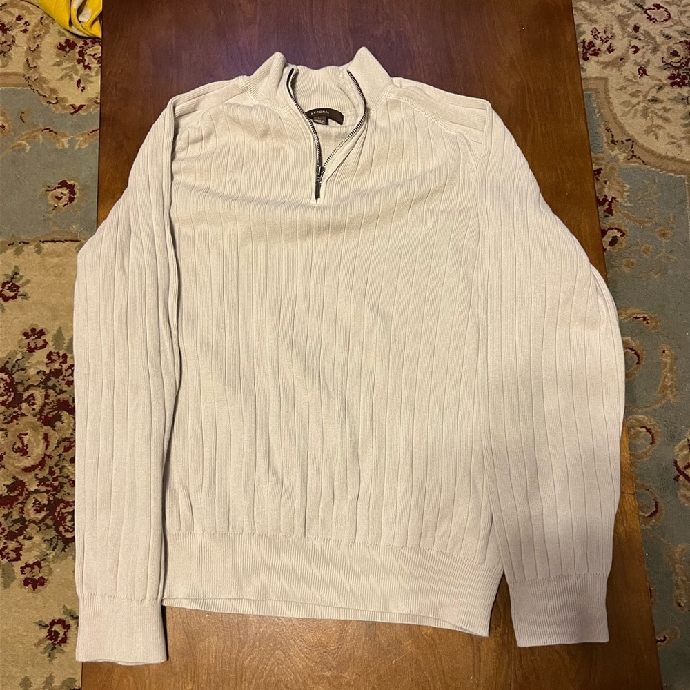 Large Cream Ribbed Textured Merona Sweater
